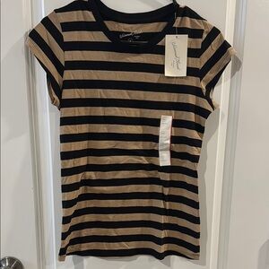 Universal Thread Black and Tan Striped Tee